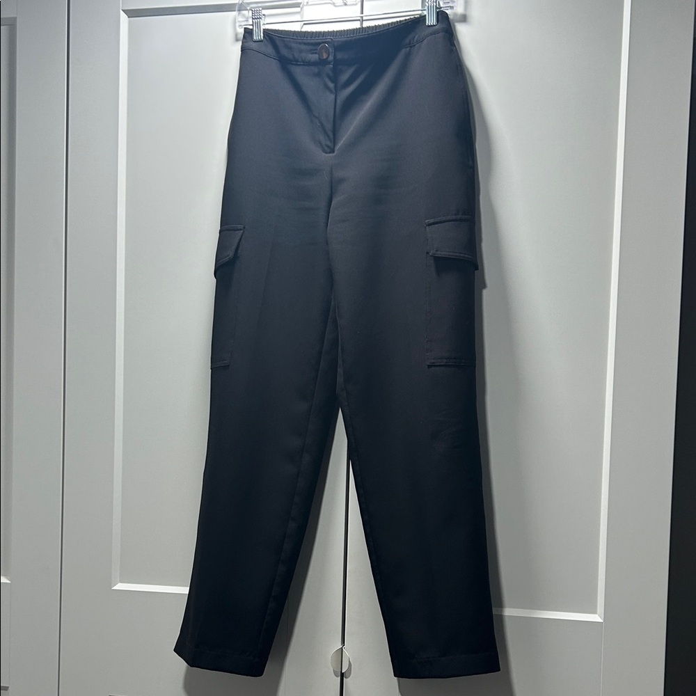 Rachel Zoe Black Straight-Leg Cargo Pants